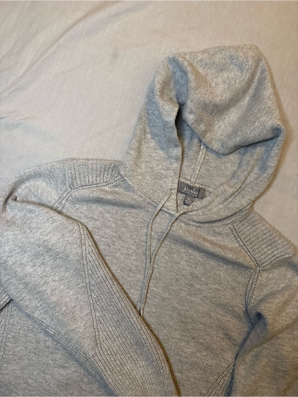 Marled Women’s Light Gray Knit Hooded Sweater